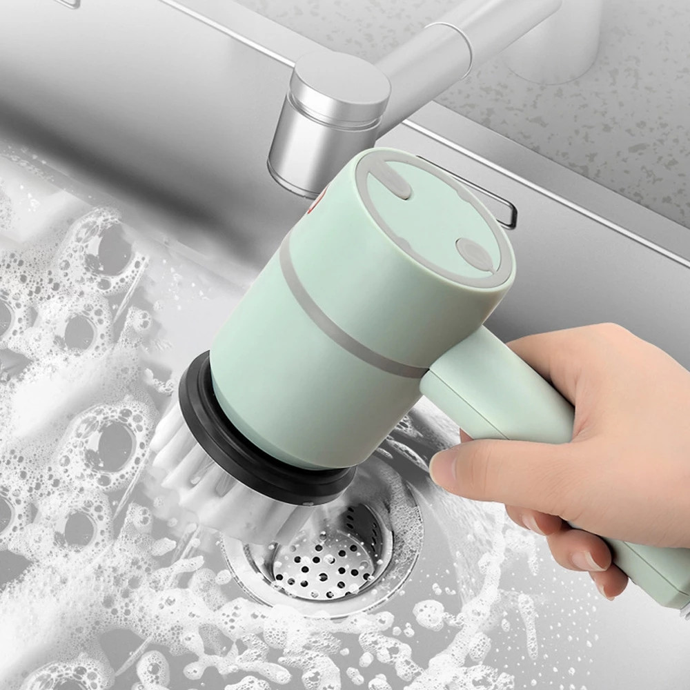 Automatic Spin Scrubber Wireless USB Rechargeable Kitchen Bathtub Tile Cleaning Dishwashing Brush Electric Cleaning Brush